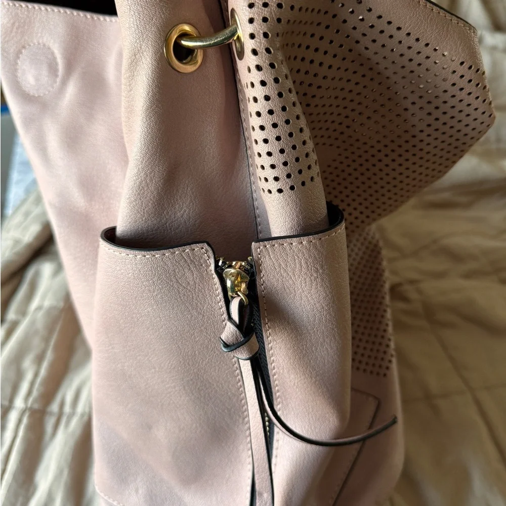 Elegant Pink Perforated Tote Bag